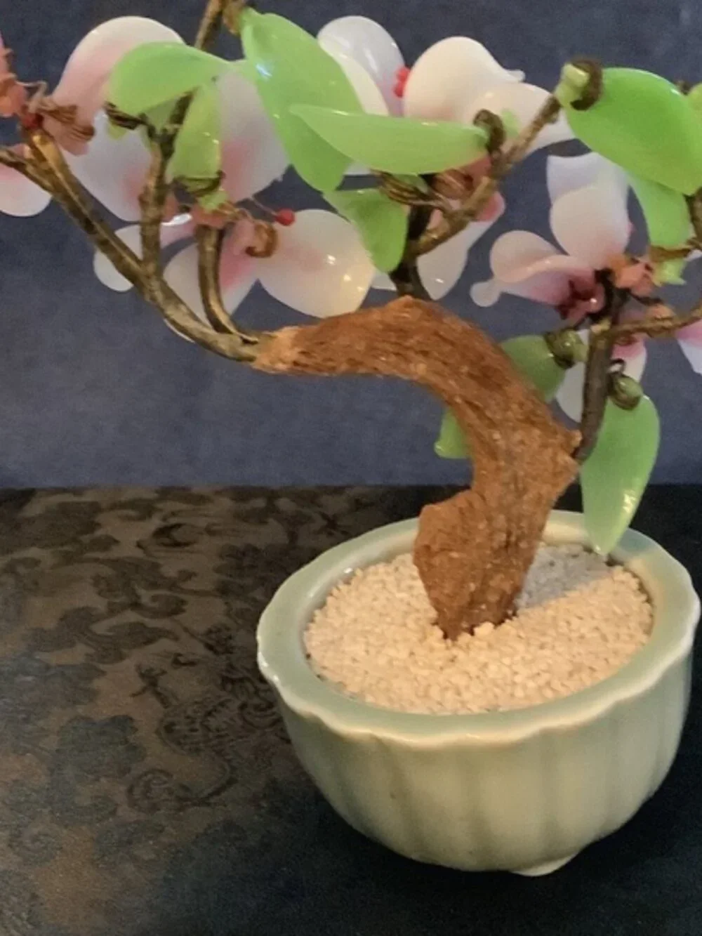 Elegant Floral Bonsai with Pink and Green Accents